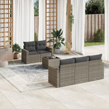vidaXL 6-Piece Lounge Set with Cushions Poly Rattan Black