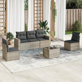 vidaXL 5-delige Loungeset met kussens poly rattan zwart