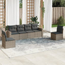 vidaXL 6-delige Loungeset met kussens poly rattan zwart
