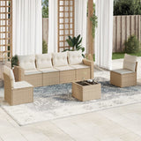 vidaXL 6-delige Loungeset met kussens poly rattan zwart