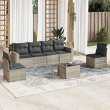 vidaXL 6-delige Loungeset met kussens poly rattan zwart