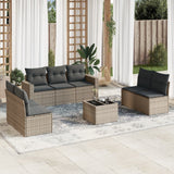 vidaXL 7-delige Loungeset met kussens poly rattan zwart