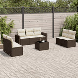 vidaXL 7-delige Loungeset met kussens poly rattan zwart