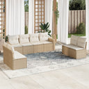 vidaXL 8-delige Loungeset met kussens poly rattan zwart