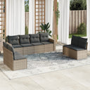 vidaXL 8-delige Loungeset met kussens poly rattan zwart