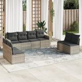 vidaXL 8-delige Loungeset met kussens poly rattan zwart