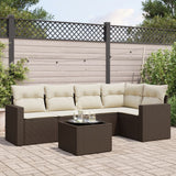 vidaXL 5-delige Loungeset met kussens poly rattan zwart