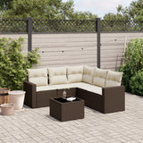 vidaXL 5-delige Loungeset met kussens poly rattan zwart