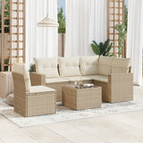 vidaXL 5-delige Loungeset met kussens poly rattan zwart