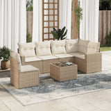 vidaXL 6-delige Loungeset met kussens poly rattan zwart