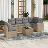 vidaXL 6-delige Loungeset met kussens poly rattan zwart