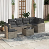 vidaXL 6-delige Loungeset met kussens poly rattan zwart