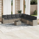 vidaXL 9-delige Loungeset met kussens poly rattan zwart