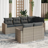 vidaXL 7-delige Loungeset met kussens poly rattan zwart
