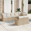vidaXL 8-delige Loungeset met kussens poly rattan zwart