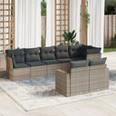 vidaXL 8-delige Loungeset met kussens poly rattan zwart