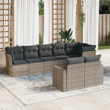 vidaXL 8-delige Loungeset met kussens poly rattan zwart