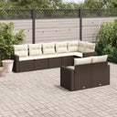 vidaXL 8-delige Loungeset met kussens poly rattan zwart