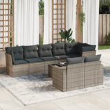 vidaXL 8-delige Loungeset met kussens poly rattan zwart