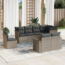 vidaXL 8-delige Loungeset met kussens poly rattan zwart
