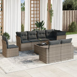 vidaXL 8-delige Loungeset met kussens poly rattan zwart