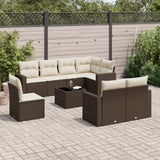 vidaXL 8-delige Loungeset met kussens poly rattan zwart