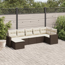 vidaXL 7-delige Loungeset met kussens poly rattan zwart