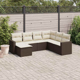 vidaXL 7-Piece Lounge Set with Cushions Poly Rattan Black