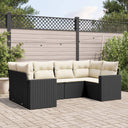 vidaXL 6-Piece Lounge Set with Cushions Poly Rattan Black