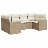 vidaXL 6-Piece Lounge Set with Cushions Poly Rattan Black