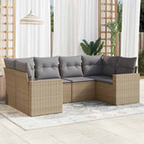 vidaXL 6-Piece Lounge Set with Cushions Poly Rattan Black