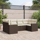 vidaXL 6-Piece Lounge Set with Cushions Poly Rattan Black