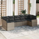 vidaXL 7-delige Loungeset met kussens poly rattan zwart
