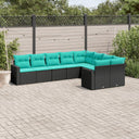 vidaXL 9-delige Loungeset met kussens poly rattan zwart