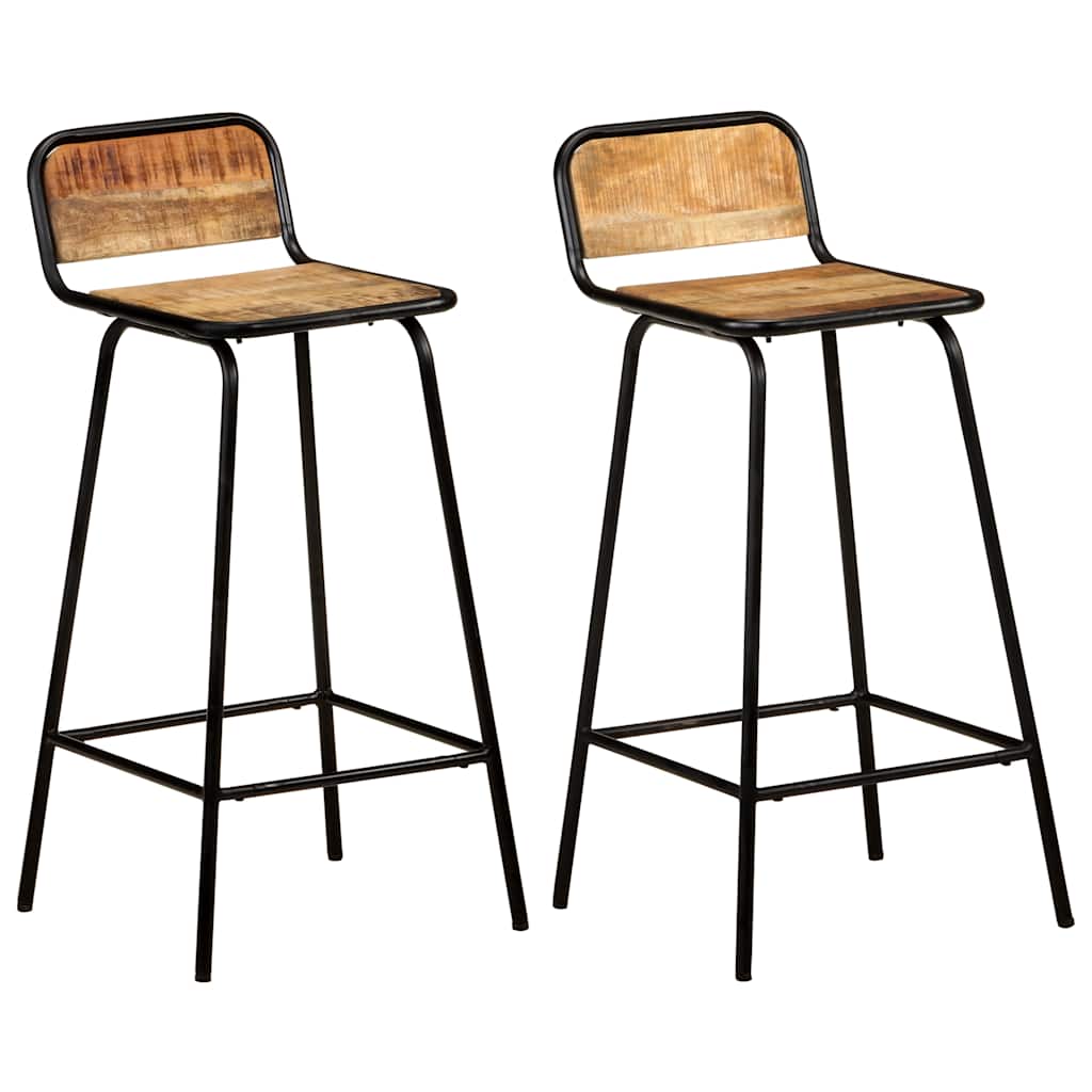 vidaXL Barstoelen 2 st massief mangohout