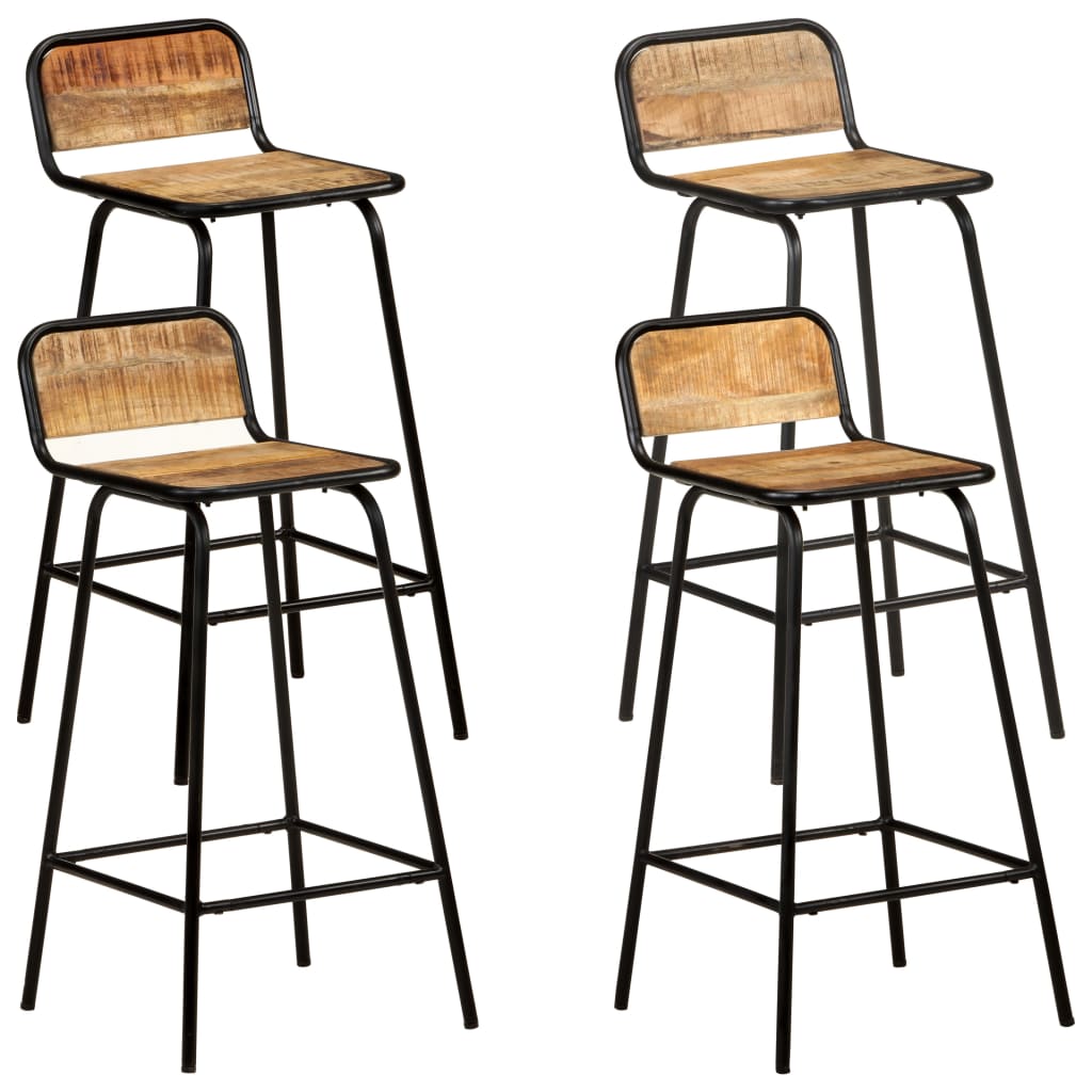 vidaXL Barstoelen 2 st massief mangohout