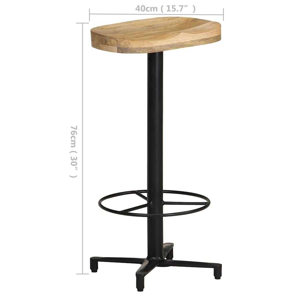 vidaXL Barkrukken 2 st 76 cm massief mangohout