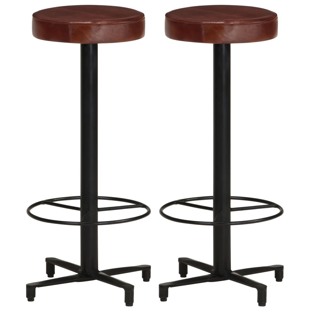 vidaXL Bar Stools 2 pcs 76 cm Genuine Leather