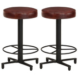 vidaXL Bar Stools 2 pcs 76 cm Genuine Leather