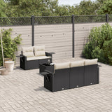 vidaXL 6-Piece Lounge Set with Cushions Poly Rattan Black