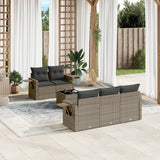 vidaXL 6-Piece Lounge Set with Cushions Poly Rattan Black