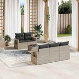 vidaXL 6-Piece Lounge Set with Cushions Poly Rattan Black