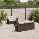 vidaXL 6-delige Loungeset met kussens poly rattan zwart