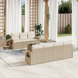 vidaXL 8-delige Loungeset met kussens poly rattan zwart