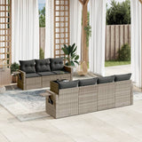 vidaXL 8-delige Loungeset met kussens poly rattan zwart