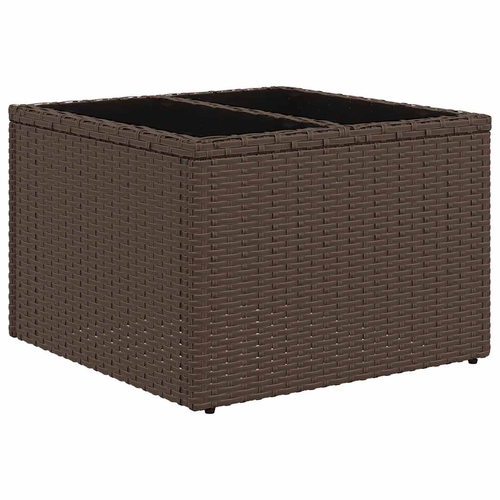 vidaXL 9-delige tuinbankset met kussens van zwart polyrotan