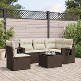 vidaXL 5-delige Loungeset met kussens poly rattan zwart