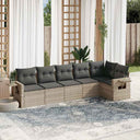 vidaXL 6-delige Loungeset met kussens poly rattan zwart