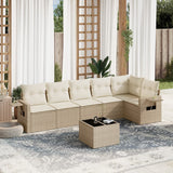 vidaXL 6-delige Loungeset met kussens poly rattan zwart