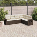 vidaXL 6-delige Loungeset met kussens poly rattan zwart